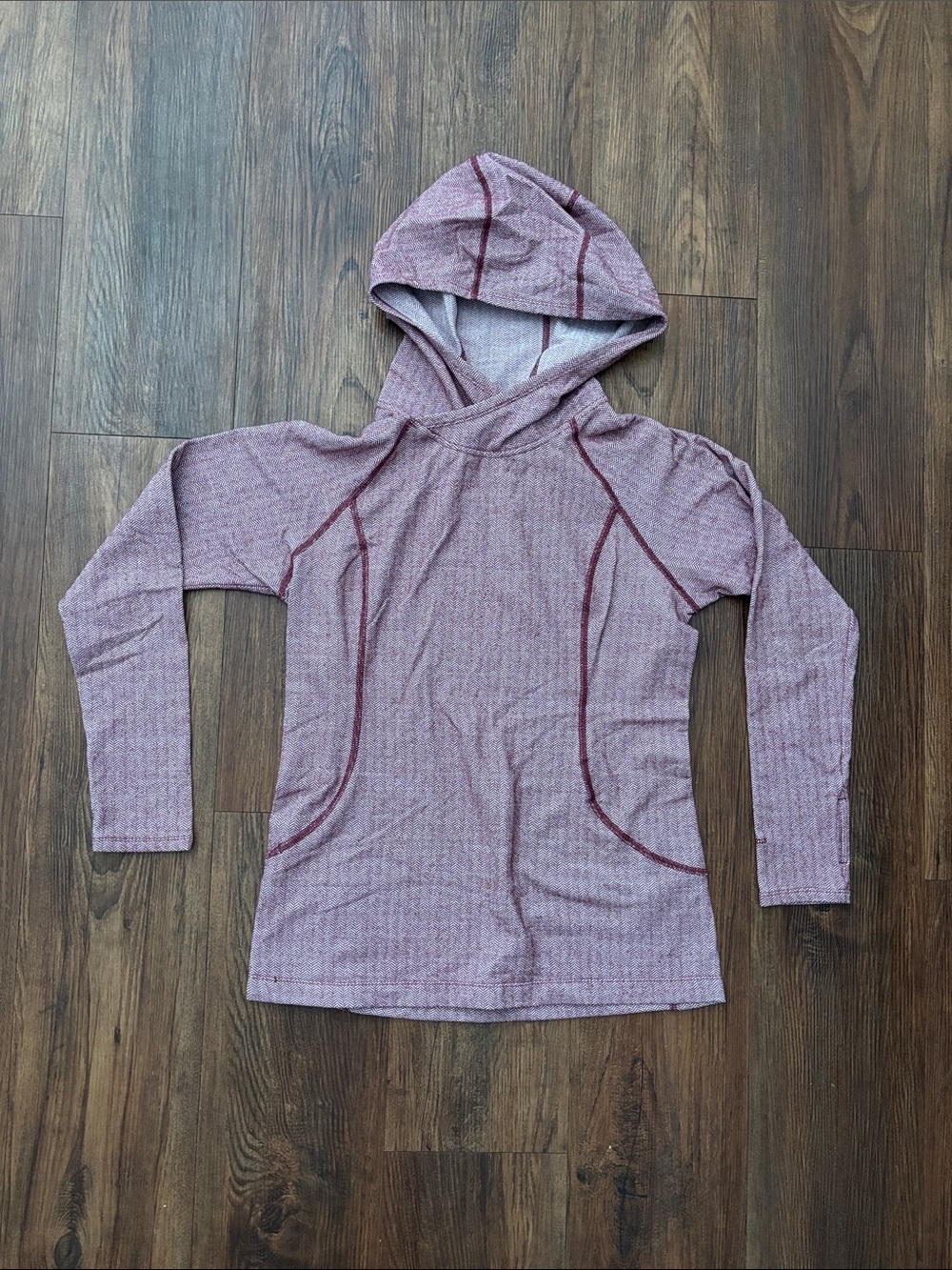 Patagonia Heathered Maroon Hooded Long Sleeve Pullover